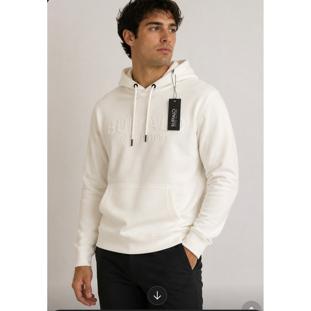 NWT Buffalo David Bitton Hoodie  Fleece Lined Bubble Lettering Sz M